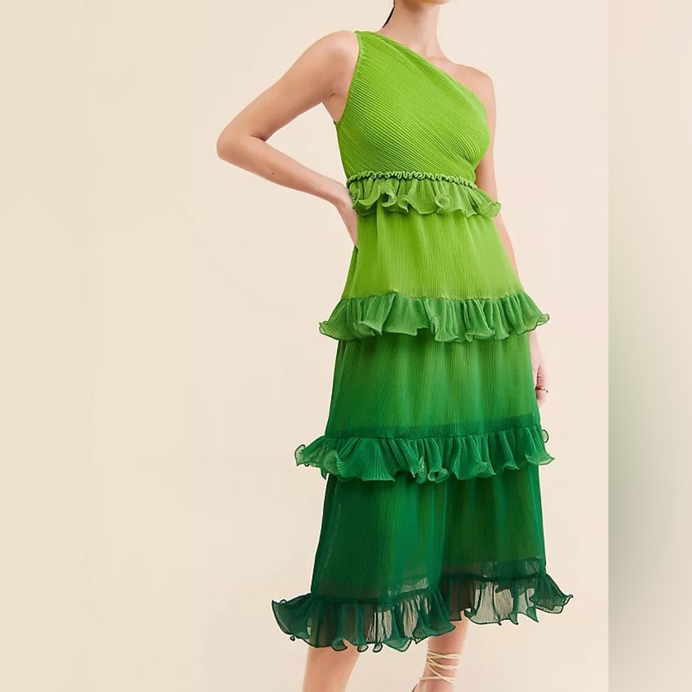 Vineet Bahl Tiered Ombre Midi Dress